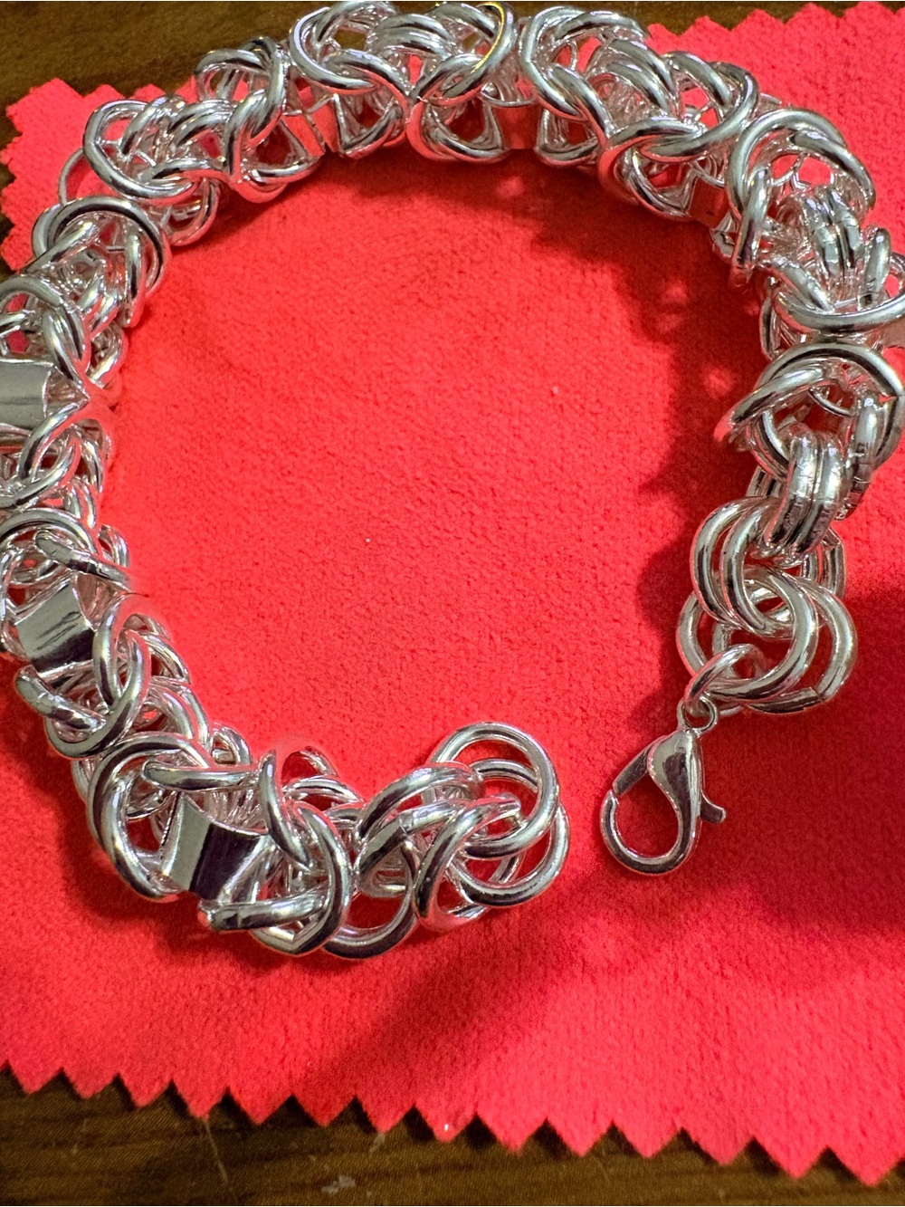 Sterling-Style Silver Chunky Chain Bracelet - Polished Silver